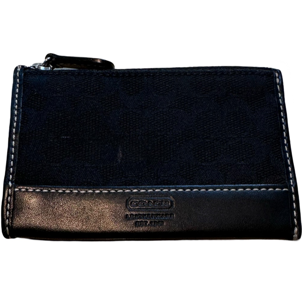 Coach Credit Card Holder with zip pouch for change or cash.